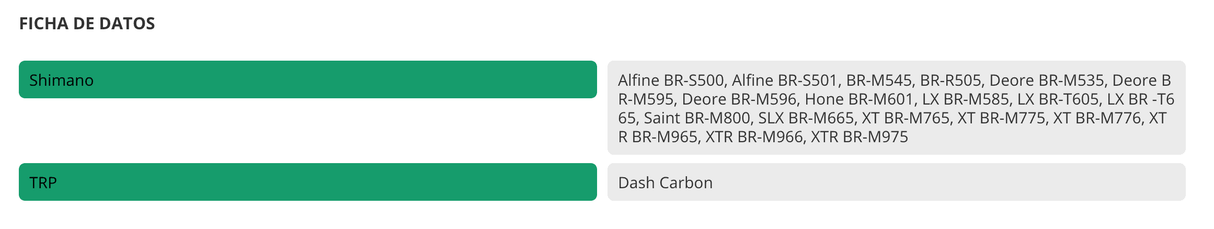 Pastillas Sinter para Shimano tipo 4