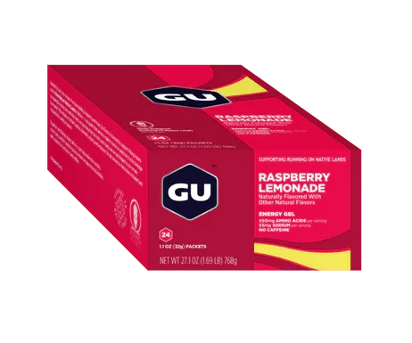 GU BOX ENERGY GEL, RASPBERRY LEMONADE