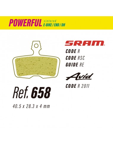 Pastillas LESS BRAKES Powerful 658 para Sram Code, Guide RE