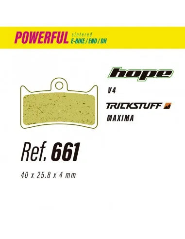 Pastillas LESS BRAKES Powerful 661 para Hope V4