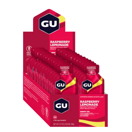 GU BOX ENERGY GEL, RASPBERRY LEMONADE