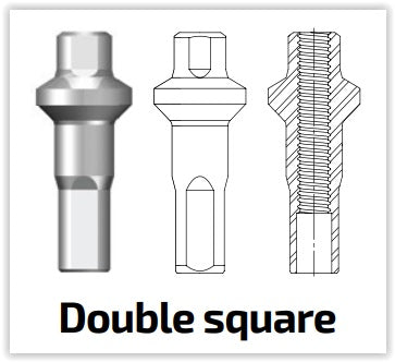 Sapim Niple Double Squere Polyax bronce 14g/16mm plateado