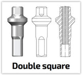 Sapim Niple Double Squere Polyax bronce 14g/16mm plateado