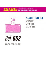 Pastillas LESS BRAKES Balanced 652 para Shimano XTR, XT, SLX.