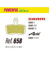 Pastillas LESS BRAKES Powerful 658 para Sram Code, Guide RE