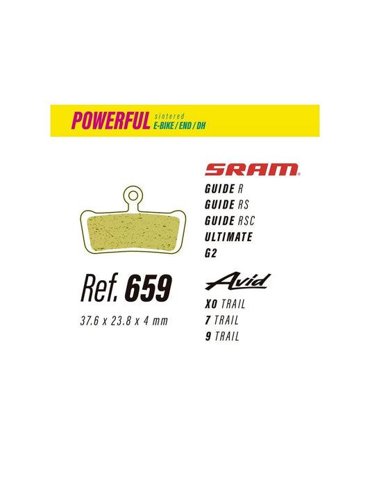 Pastillas LESS BRAKES Powerful 659 para Sram Guide, Ultimate, G2